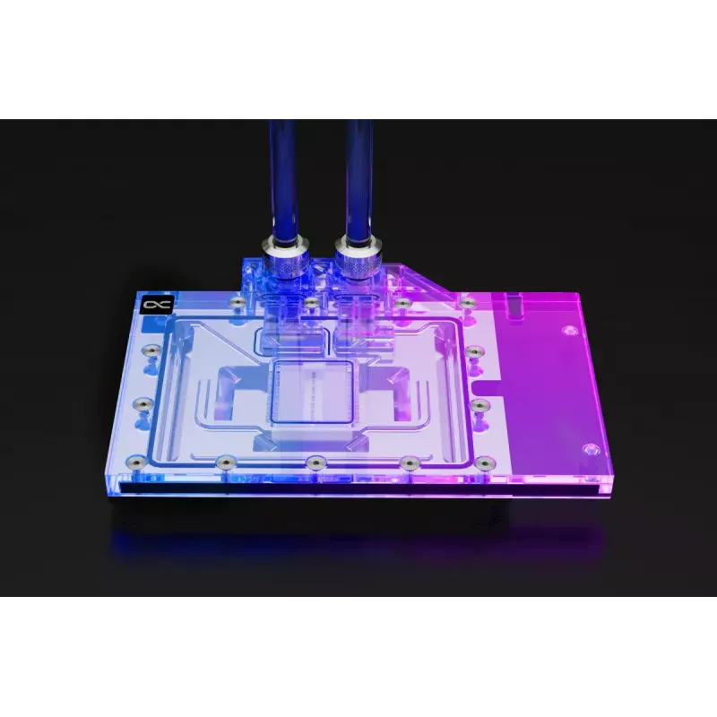 Water block + backplate Alphacool 13456 acrílico alumínio preto prateado transparente