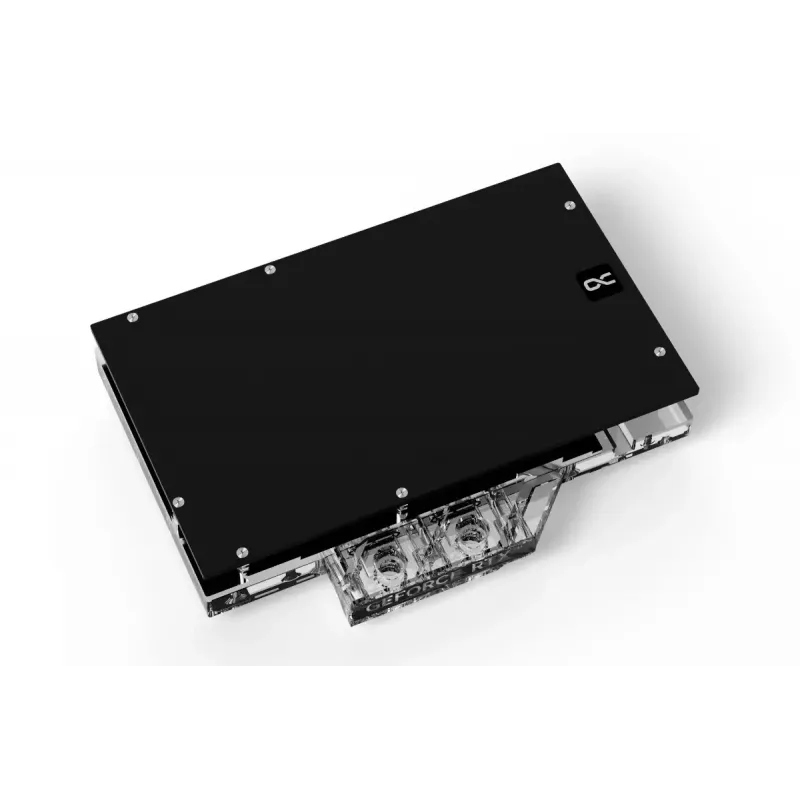Water block + backplate Alphacool 13456 acrílico alumínio preto prateado transparente