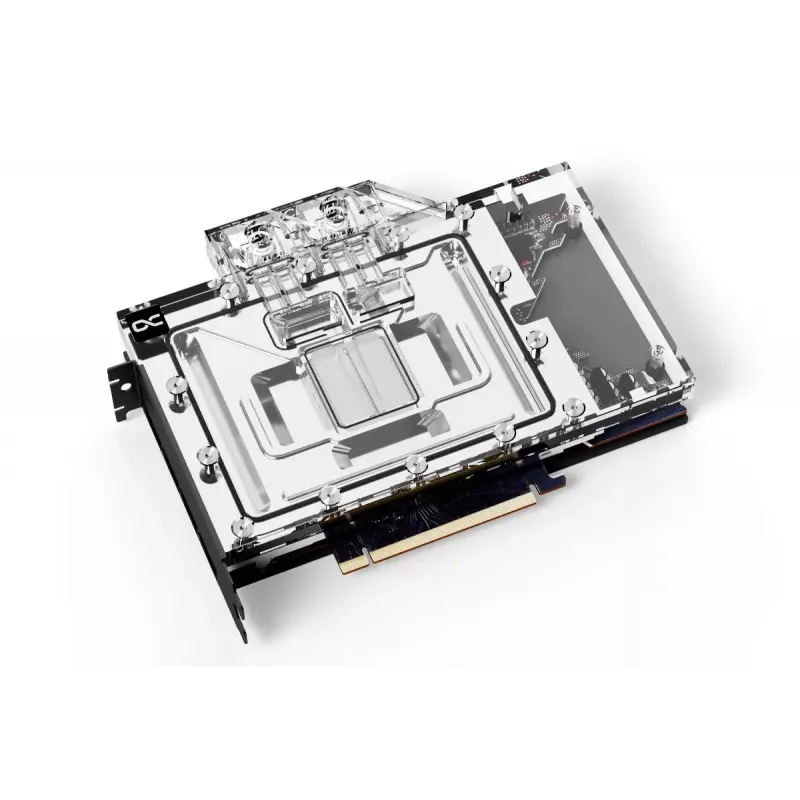 Water block + backplate Alphacool 13456 acrílico alumínio preto prateado transparente