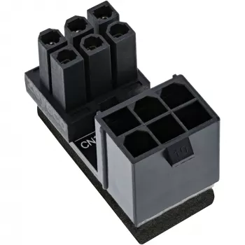 Adaptador de alimentação interno InLine 180° ATX ficha de 6 pinos para conector fêmea reverso preto 26636F