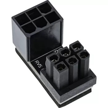 Adaptador de alimentação interno InLine 180° ATX ficha de 6 pinos para conector fêmea reverso preto 26636F