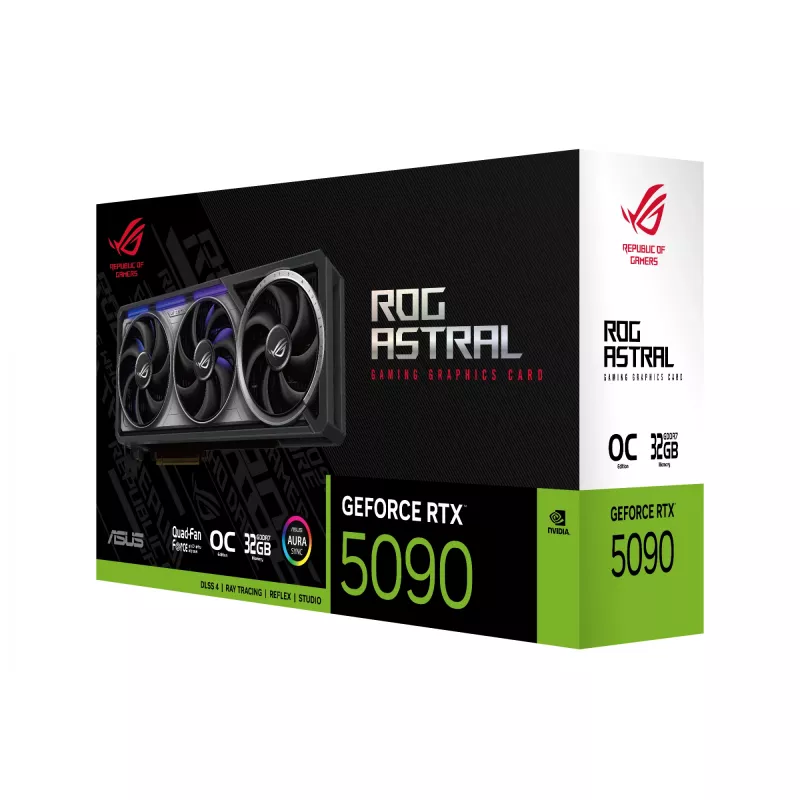 Placa gráfica ASUS GeForce RTX 5090 — 32 GB GDDR7, 512 bits, PCIe 5.0, 4 ventoinhas, 357,6×149,3×76 mm