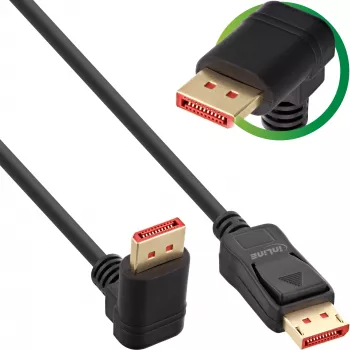 Cabo DisplayPort 1.4 InLine 17151U 8K4K angular preto/dourado 1m