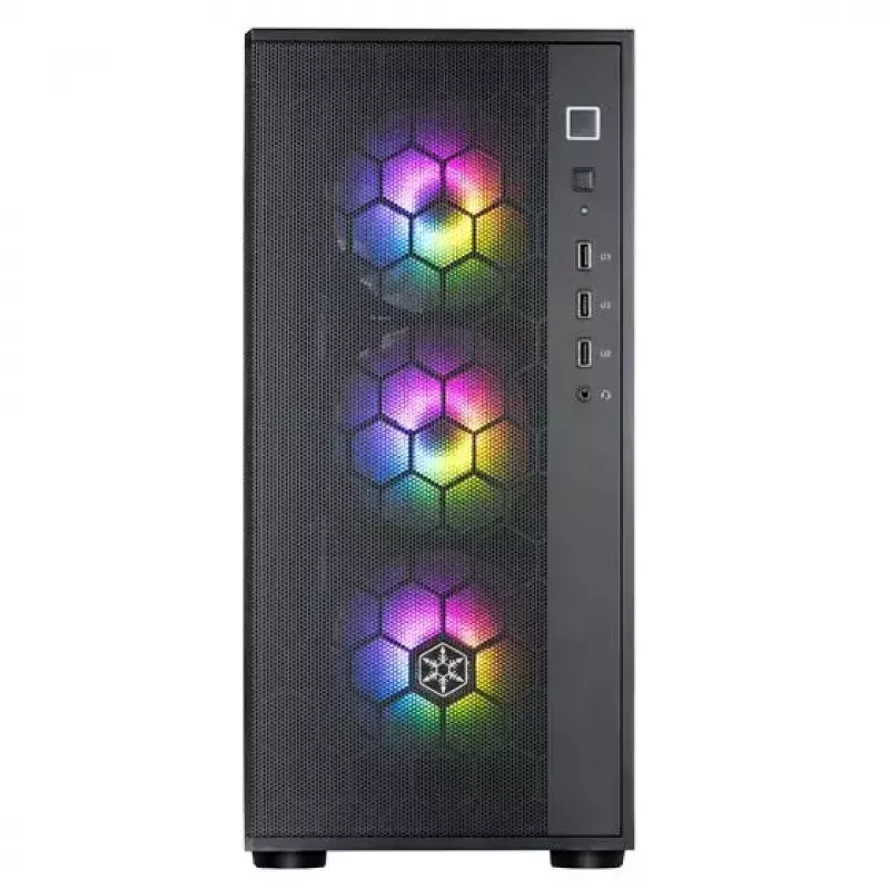 Caixa de PC Silverstone FARA R1 PRO V2 Preta ATX Micro-ATX Mini-ITX 3 ventoinhas de 120mm