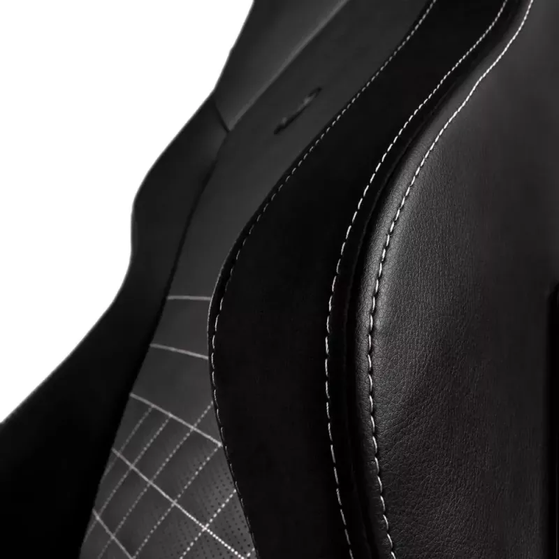 noblechairs HERO cadeira gaming, pele sintética PU, preto/branco platina