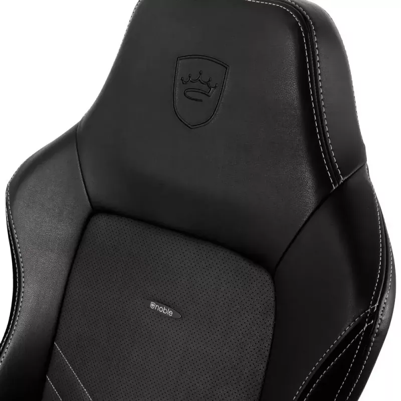noblechairs HERO cadeira gaming, pele sintética PU, preto/branco platina