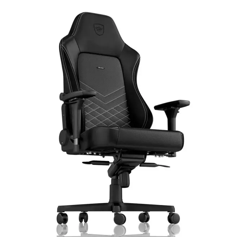 noblechairs HERO cadeira gaming, pele sintética PU, preto/branco platina