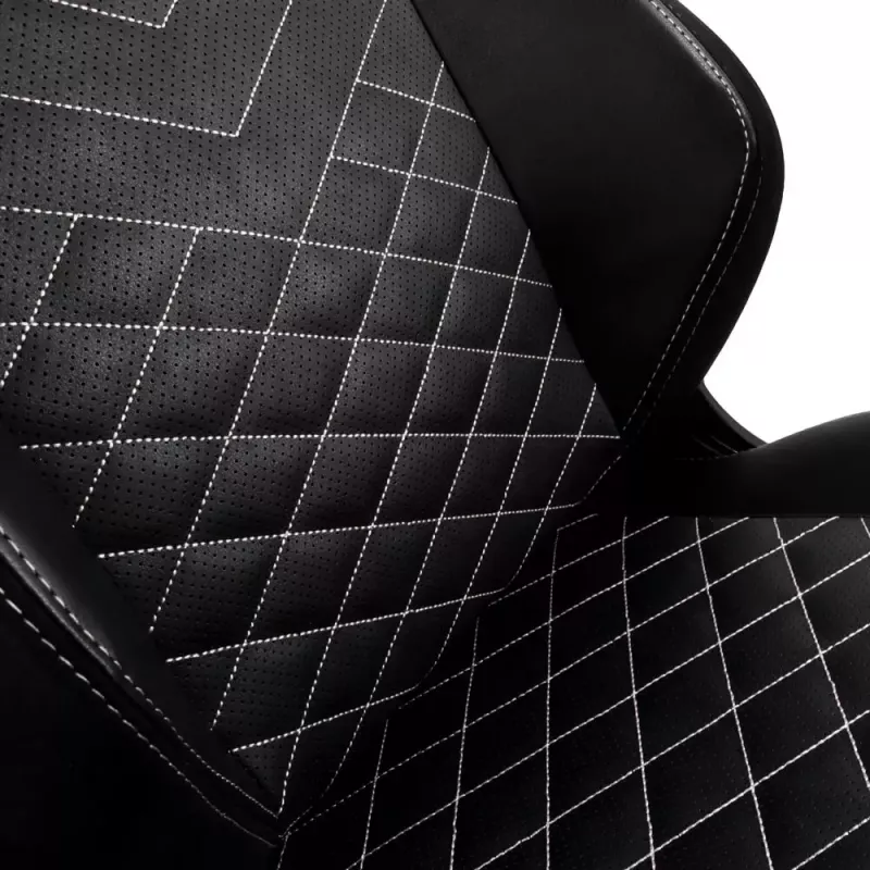noblechairs HERO cadeira gaming, pele sintética PU, preto/branco platina