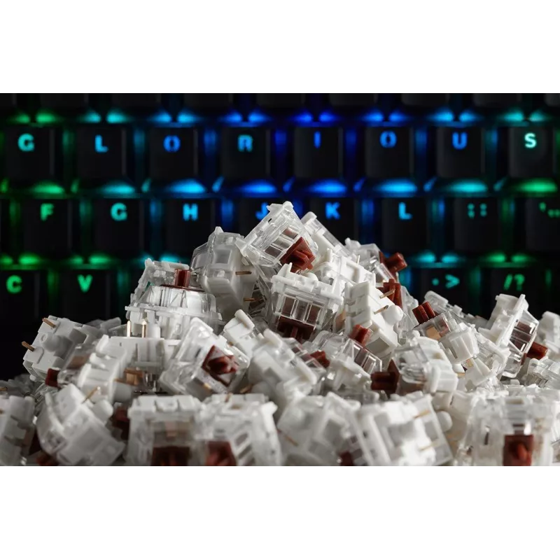 Interruptores mecânicos GLORIOUS Gateron Brown – 120 unid., castanho, linear silencioso