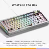 Glorious Gaming GMMK 3 PRO 75% Barebones Wired Silver - US, 75%, com fios, USB, RGB LED, Prateado