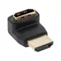 Adaptador HDMI InLine, ficha/conector fêmea, inclinado para cima, contactos dourados, 4K2K
