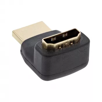 Adaptador HDMI InLine, ficha/conector fêmea, inclinado para cima, contactos dourados, 4K2K