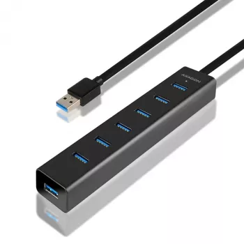 Axagon HUE-SA7BP 7x USB 3.0 ALU HUB DE CARREGAMENTO preto incl. fonte de alimentação