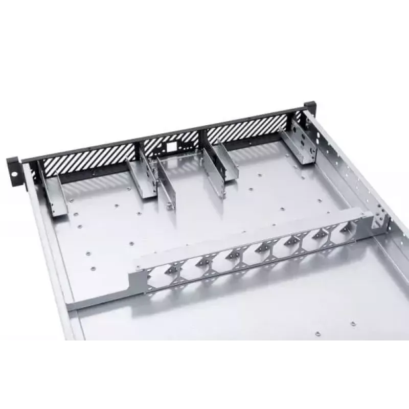 Alphacool ES 1U Caixa de servidor rack de 19 polegadas, preparada para refrigeração líquida, Preto/Cinzento