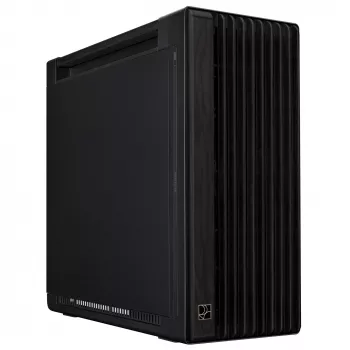 Caixa de PC ASUS ProArt PA602 Wood Edition Midi Tower preta — suporte EATX, GPU de 45 cm, fonte de alimentação/arrefecedor de 19 cm, 8 baías HDD, USB-C