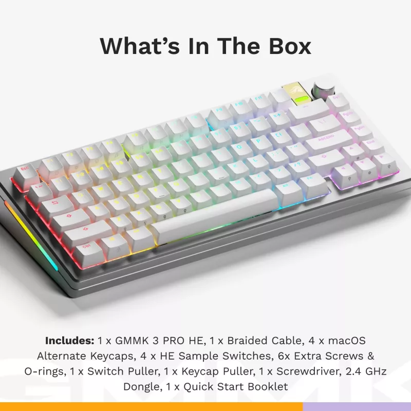Glorious Gaming GMMK 3 PRO HE 75% Prebuilt Wireless prateado - US