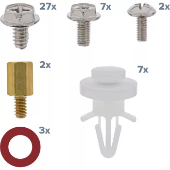 Conjunto de parafusos múltiplos InLine IT / PC com espaçadores 48 unid., metal, plástico
