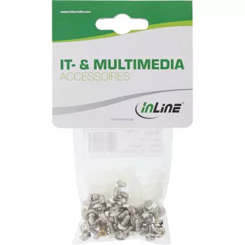 Conjunto de parafusos múltiplos InLine IT / PC com espaçadores 48 unid., metal, plástico
