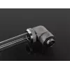 Conector para refrigeração líquida BitsPower BP-E90RML — articulação rotativa de 90° em latão, rosca de 1/4 de polegada, prateado