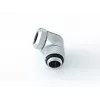 Conector para refrigeração líquida BitsPower BP-E90RML — articulação rotativa de 90° em latão, rosca de 1/4 de polegada, prateado