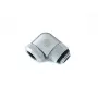 Conector para refrigeração líquida BitsPower BP-E90RML — articulação rotativa de 90° em latão, rosca de 1/4 de polegada, prateado