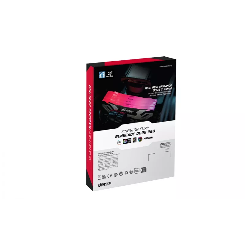 Kingston Technology FURY 48GB 8400MT/s DDR5 CL40 CUDIMM (Kit de 2) Renegade RGB Silver XMP
