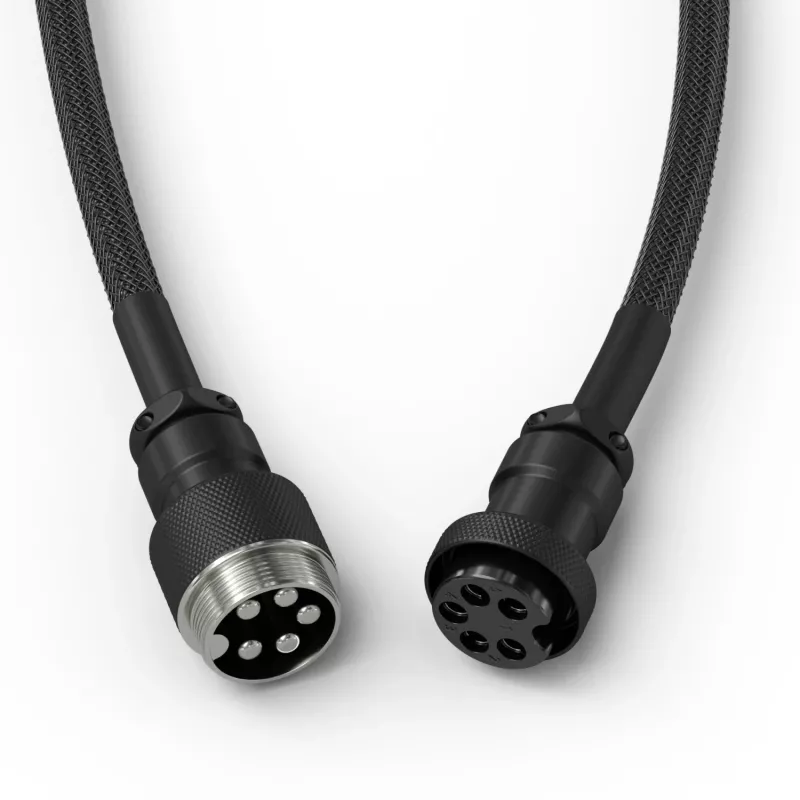 Glorious Gaming Glorious GMMK cabo espiral Phantom preto, preto, 1,4 m, 1 unid., Glorious Gaming, USB Type-A, USB Type-C, Aviator