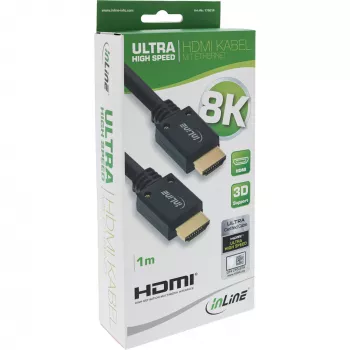 Cabo InLine Ultra High Speed HDMI M/M 8K4K dourado, 1m