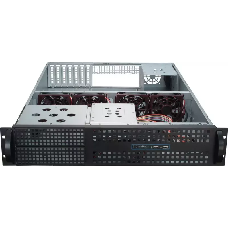 Caixa de servidor Inter-Tech 2U-2129N Rack preto, prateado