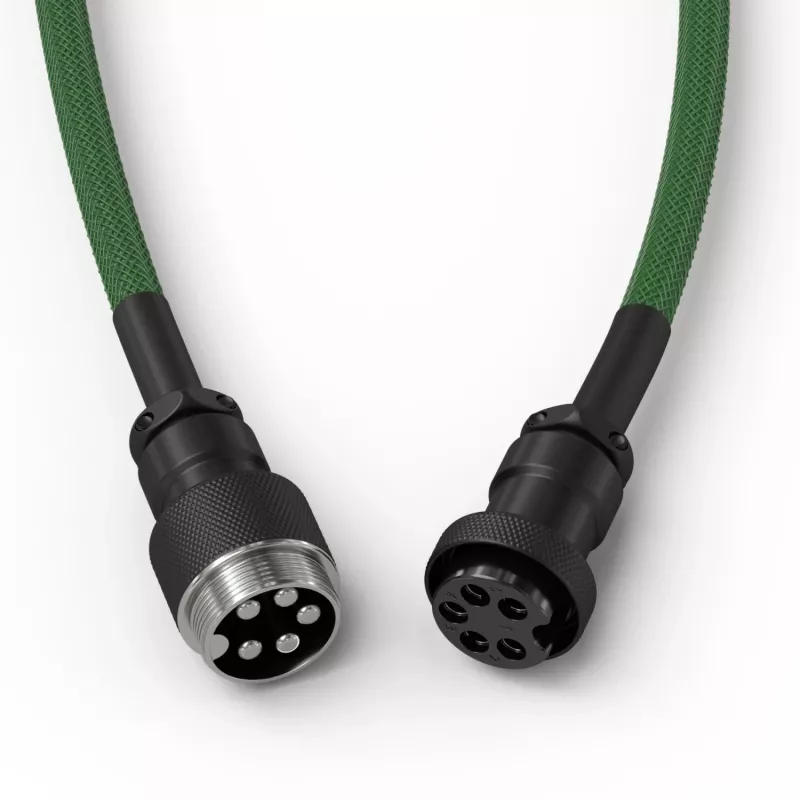 Cabo espiral Glorious Gaming Glorious GMMK Forest Rain, verde, 1,4 m, 1 unid., Glorious Gaming, USB Type-A, USB Type-C, Aviator