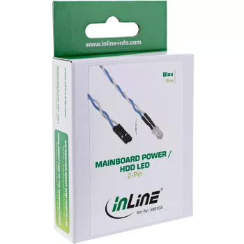 InLine Mainboard Power / HDD LED, azul, 5 mm, 0,8 m