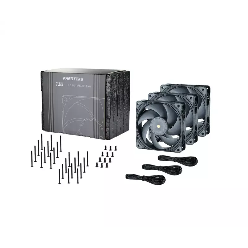Ventoinha Phanteks PH-F120T30 120 mm para caixa de computador cinzento 3 unid.