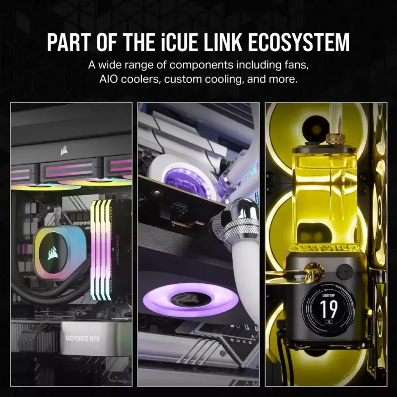 Ventoinha Corsair iCUE LINK RX120 RGB 12 cm 400-2100 rpm rolamento magnético
