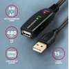 Cabo de extensão/repetidor ativo Axagon ADR-215 USB 2.0 A-M -> A-F 15 m