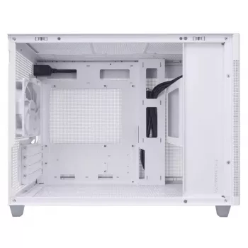 Caixa de PC ASUS AP201 PRIME CASE TG BRANCO Mini Tower — micro ATX, vidro temperado, 3×3,5 polegadas, 1×2,5 polegadas, USB-A×2, USB-C×1