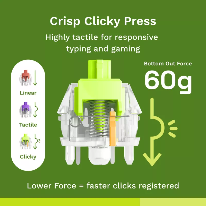 Interruptores mecânicos Glorious Gaming Glorious Raptor Clicky – 36 unidades