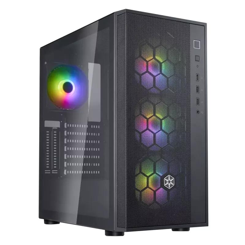 Caixa de PC Silverstone FARA R1 Midi Tower preto