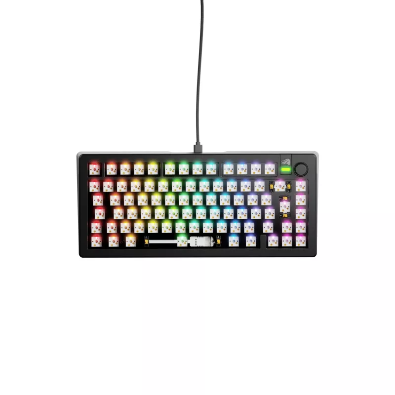 Glorious Gaming GMMK 3 75% Barebones com fios preto – ISO, 75%, com fios, USB, LED RGB, preto