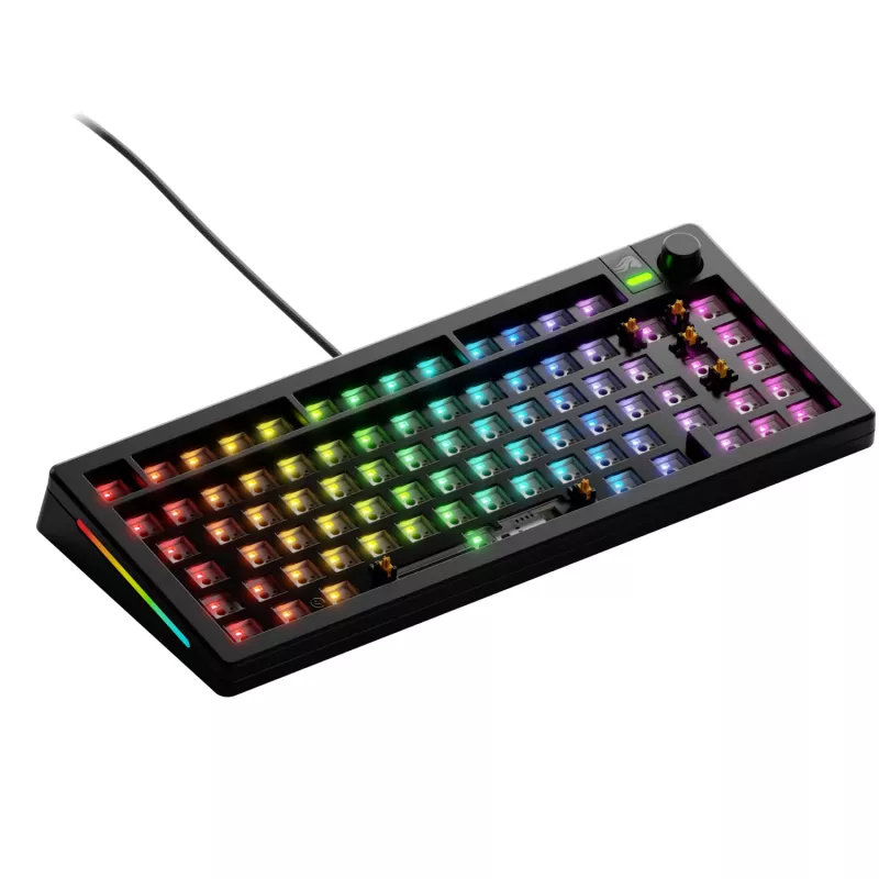 Glorious Gaming GMMK 3 75% Barebones com fios preto – ISO, 75%, com fios, USB, LED RGB, preto