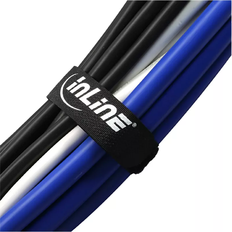 InLine 59945E abraçadeiras de velcro para cabos 20x100 mm, 10 un., nylon, pretas