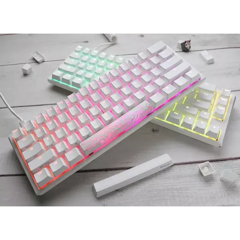 Teclado Ducky One 3 Mini Pure White Gaming USB alemão mecânico RGB