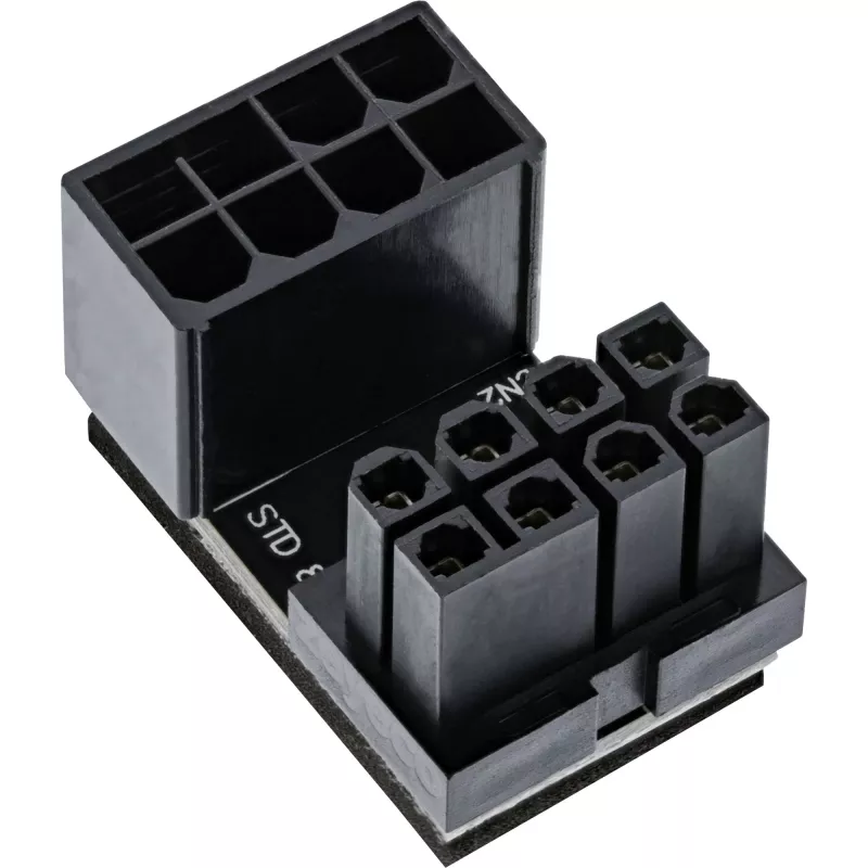Adaptador de alimentação interno InLine 180° ATX 8-Pin ficha conector fêmea preto 26638E