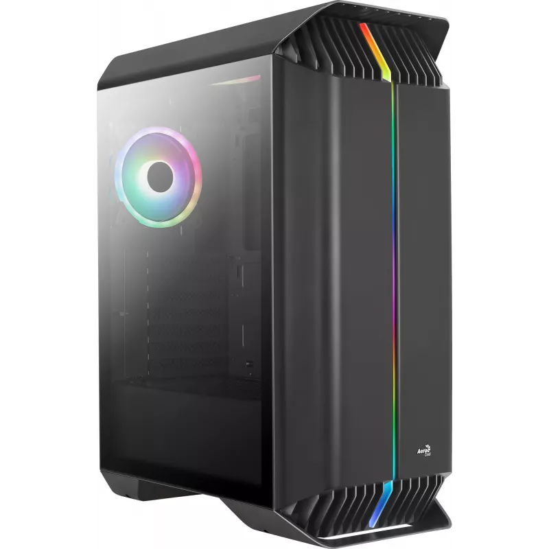 Caixa de gaming Aerocool GLADIATOR DUO ATX 3x ventoinhas ARGB 12cm, Midi Tower, PC, preto, ATX, micro ATX, Mini-ITX, ABS, SPCC, Gaming