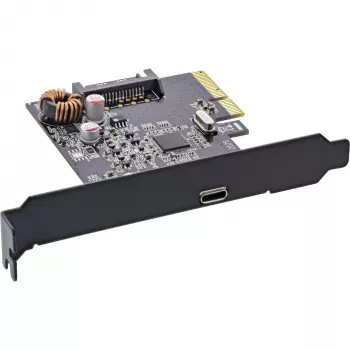 Placa de interface InLine 76660F, PCIe x4, USB 3.2 Gen 2x2 (20 Gb/s), 1x USB-C, perfil baixo