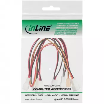 Cabo adaptador para ventoinha InLine em Y 3 pinos Molex fêmea / 6x 3 pinos Molex macho