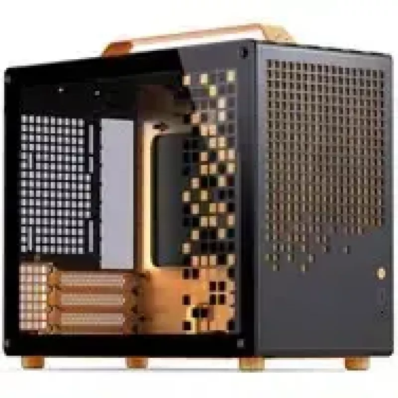 Caixa de computador JONSPLUS MATX Handle Case Z20 – preto-laranja