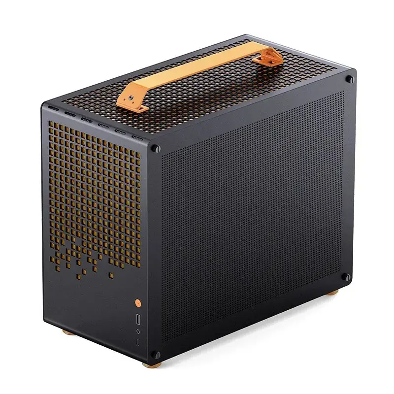 Caixa de computador JONSPLUS MATX Handle Case Z20 – preto-laranja