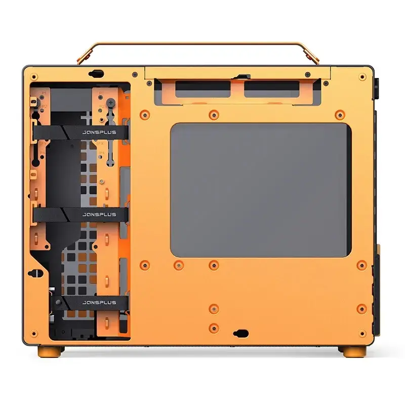 Caixa de computador JONSPLUS MATX Handle Case Z20 – preto-laranja