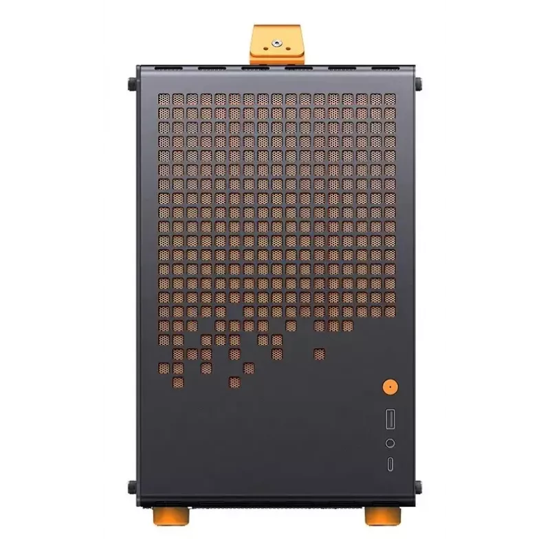 Caixa de computador JONSPLUS MATX Handle Case Z20 – preto-laranja