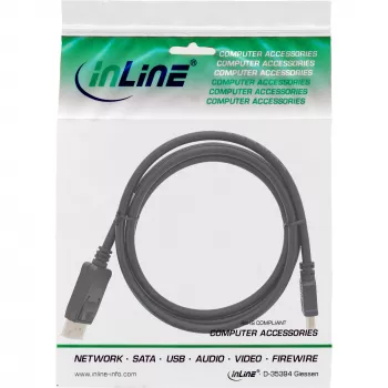 Cabo conversor DisplayPort para HDMI InLine 17183 3m preto